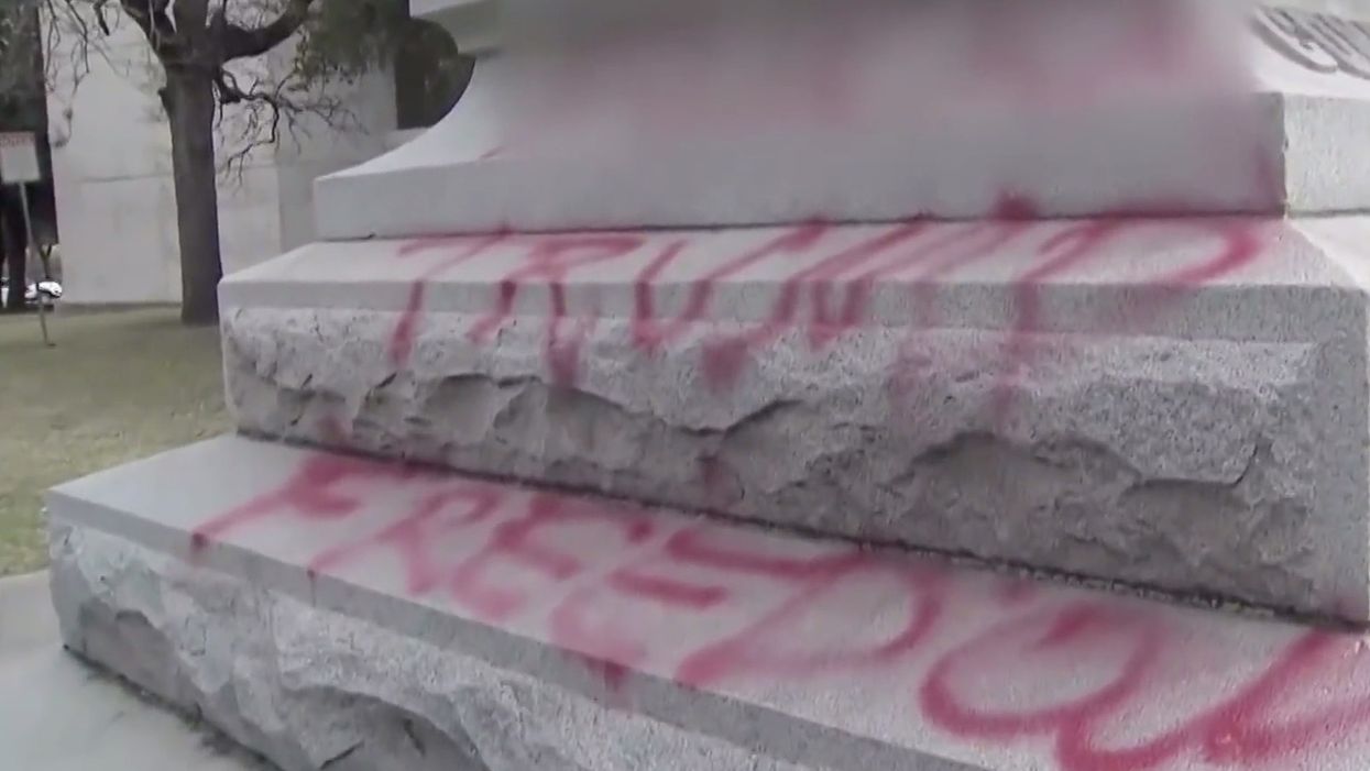 Vandals spray-paint anti-Trump messages, expletives on Confederate War Memorial