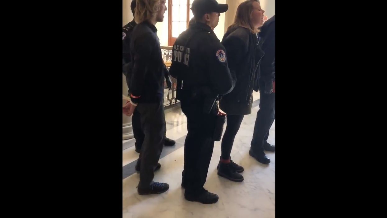 Pro-Green New Deal protesters arrested inside Mitch McConnell's office