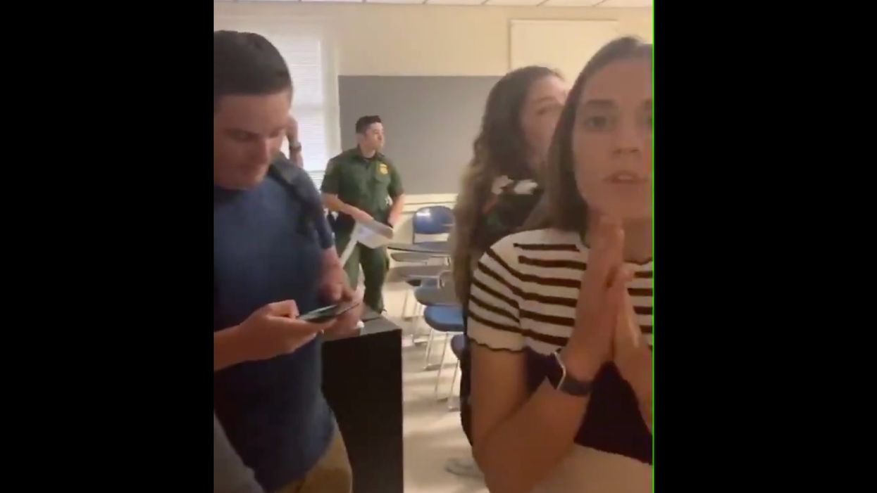 Students ruthlessly harass Border Patrol agents visiting university for presentation. Video of the incident is appalling.