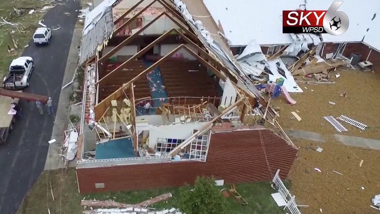 Preschoolers singing 'Jesus Loves Me' walk away unharmed after tornado rips roof off church