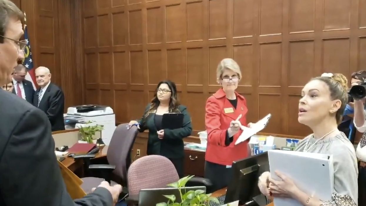 Alyssa Milano gets snippy with Georgia lawmaker over abortion bill: 'These are the men that are voting on what goes on inside my uterus'