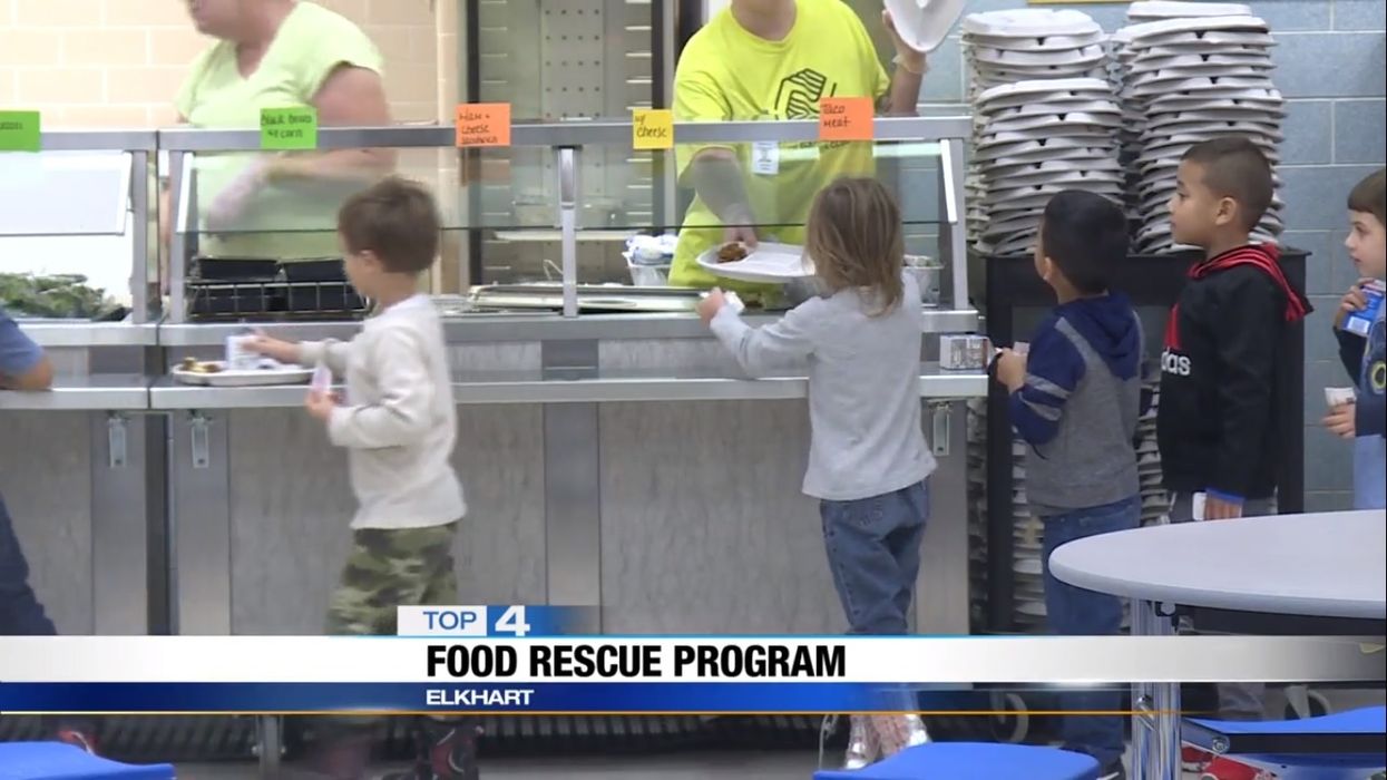 A school in Indiana is offering leftover cafeteria food to underprivileged families