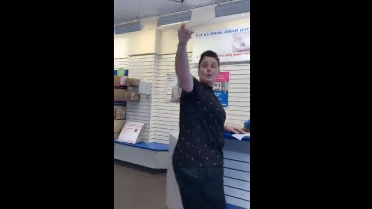 'Psycho' white leftist caught on video calling Mexican-American woman 'racist' for wearing MAGA hat