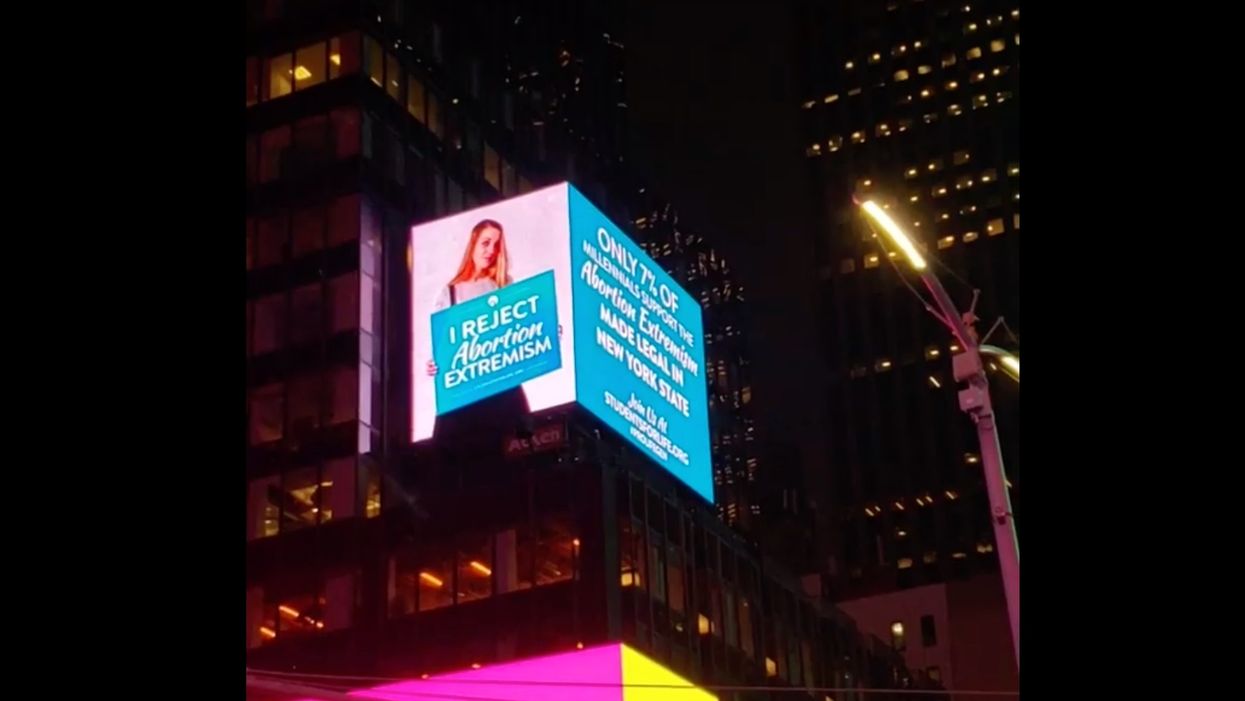 Activists pay for giant pro-life video in Times Square as a 'wake-up call' against NY's abortion extremism