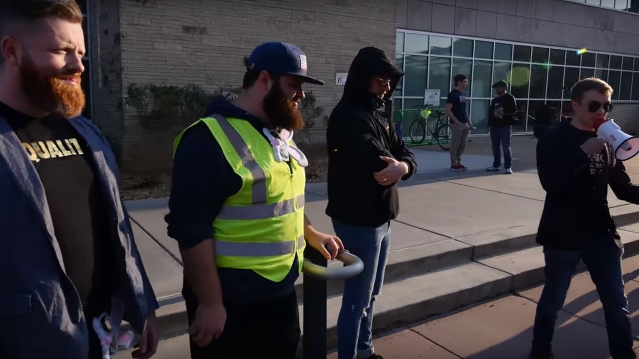 Students protest conservative speech on campus, while demanding 'respect for the right to free speech'