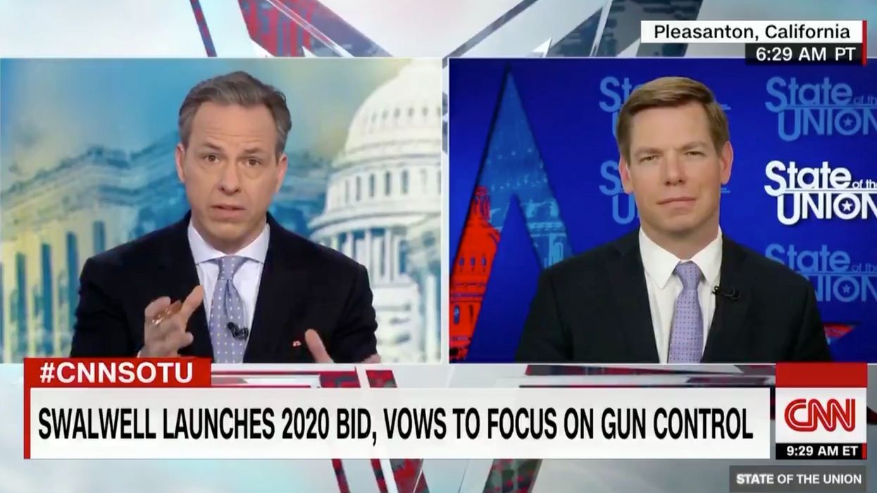 WATCH: Jake Tapper grills Eric Swalwell on his anti-gun agenda; he admits Second Amendment not 'absolute right'