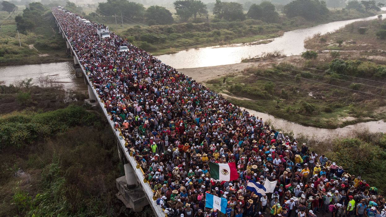 'Hostile' migrants break border gate to enter Mexico, then attack police — and they're headed north