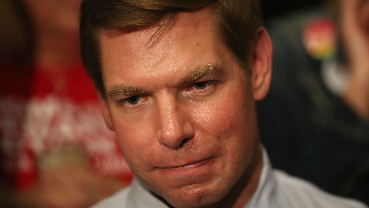 Eric Swalwell complains that the word 'woman' isn't in the Constitution—overlooking the fact that 'man' isn't either