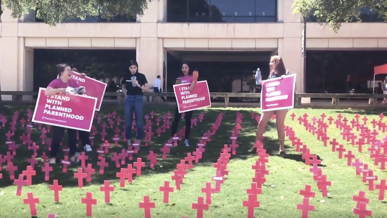'Stop, hey...what's that sound? All the fetuses are in the ground!': Planned Parenthood backers mock, frolic on pro-life 'fetus graveyard'