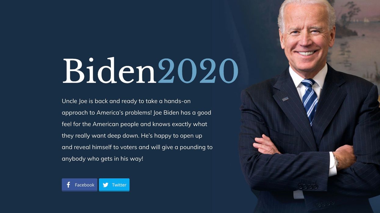 Joe Biden parody campaign website tricks supporters — and the search results don't look good for Biden