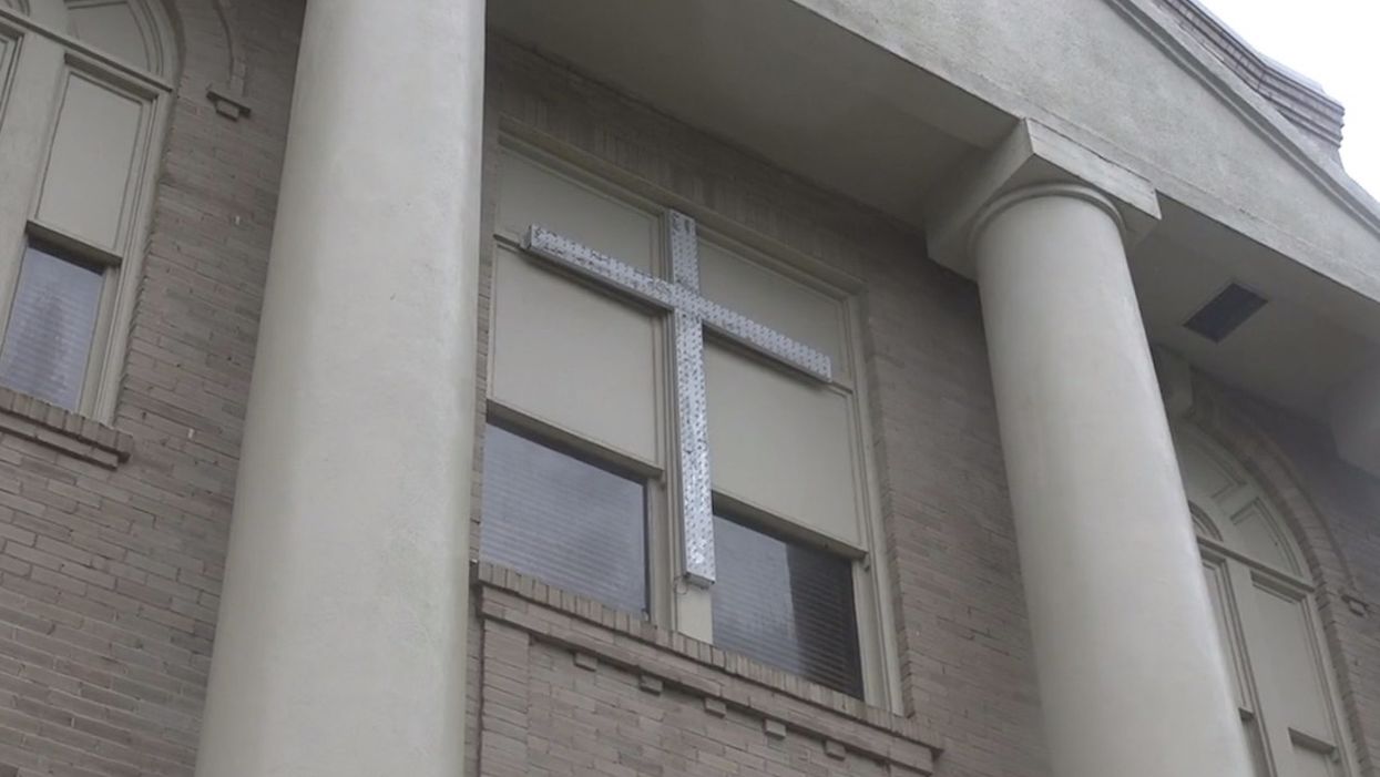 County defies atheist group's demands, keeps crosses on courthouse — and then they're lit up at night like Christmas