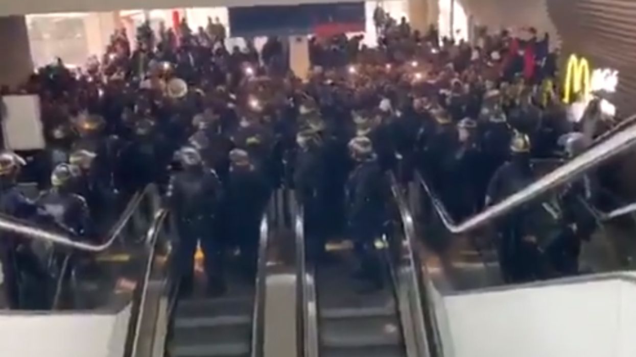 Videos show hundreds of 'undocumented immigrants' blocking entire terminal at Paris airport in hours-long stand-off