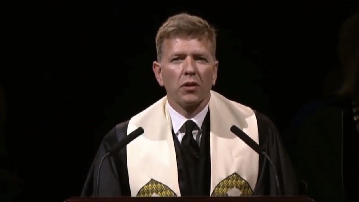 Left-wing pastor denounces 'straight white men' during Christian college commencement prayer — and gets cheers from crowd