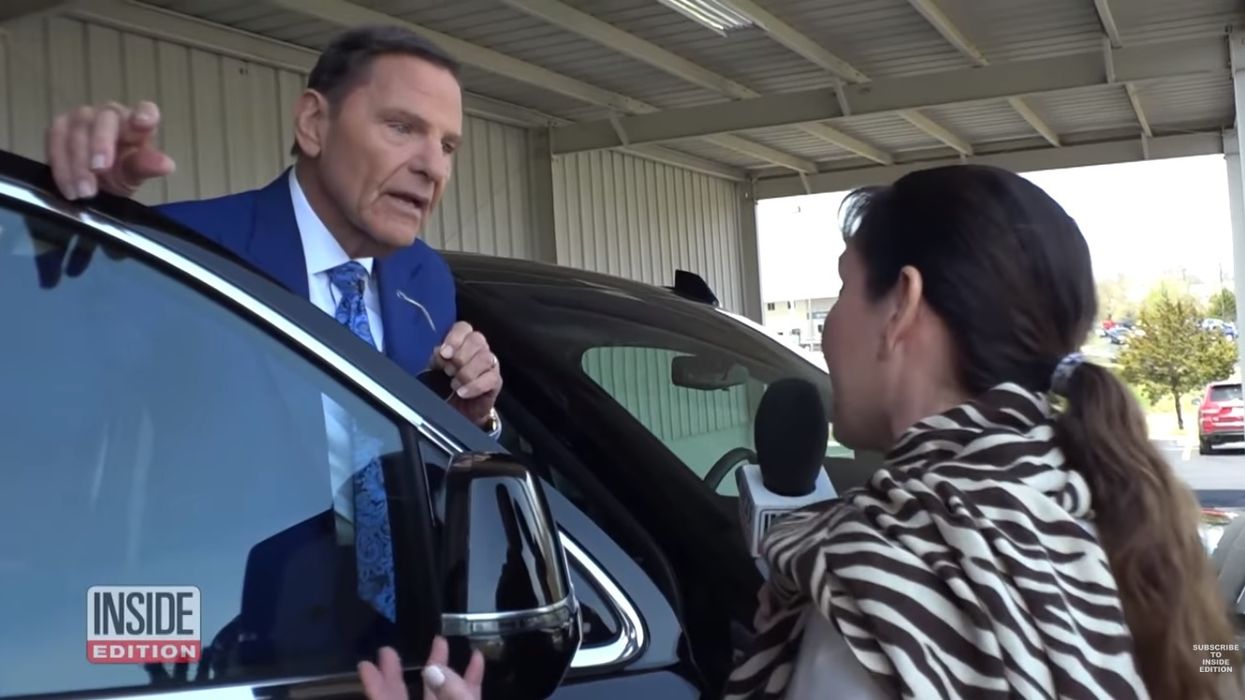 Televangelist Kenneth Copeland gets visibly angry when questioned about his private jet and his remarks about planes filled with 'demons'