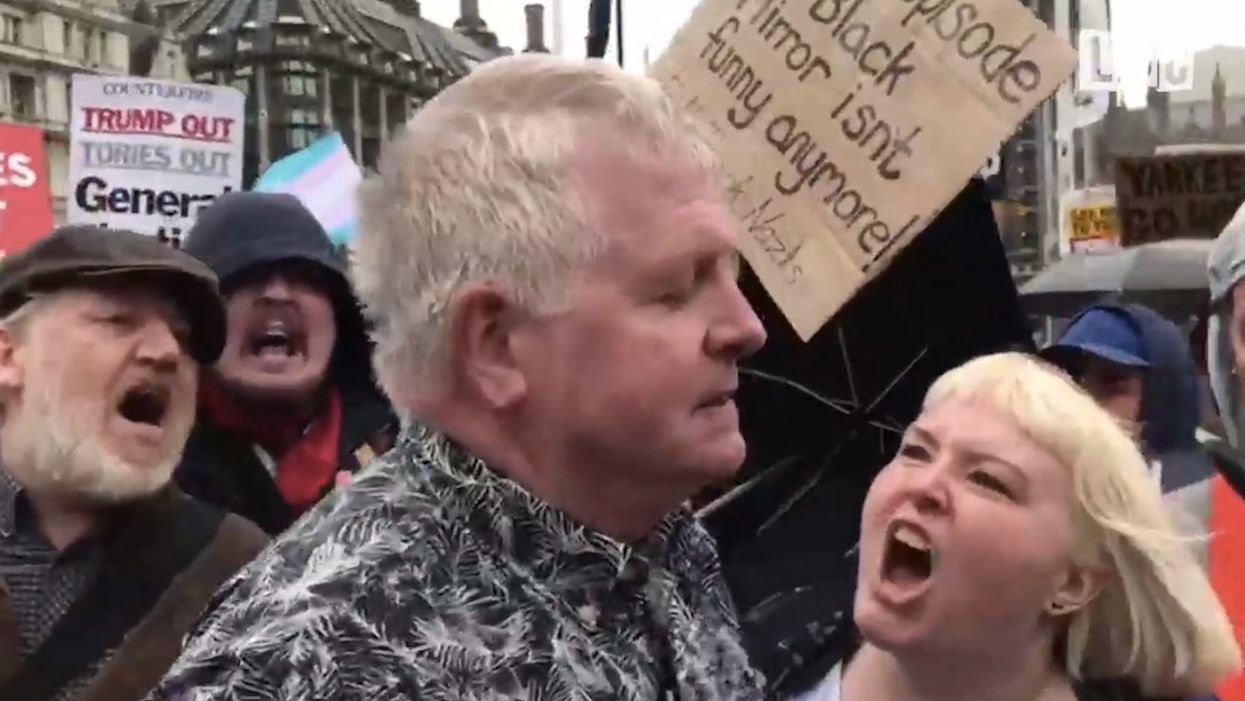Trump supporter harassed by angry British mob amid president's state visit — and becomes latest 'milkshake' attack victim