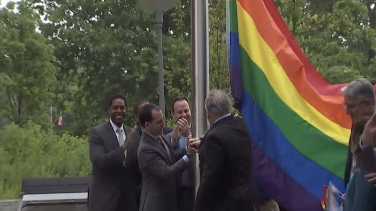 Rainbow pride flag replaces POW/MIA flag at veterans memorial plaza