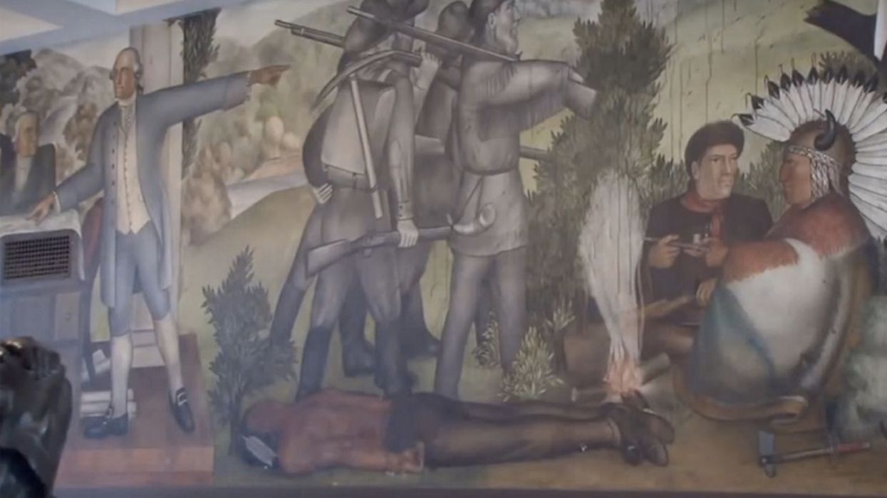 Historic George Washington mural that 'traumatizes students' to be painted over; school board member calls decision 'reparations'