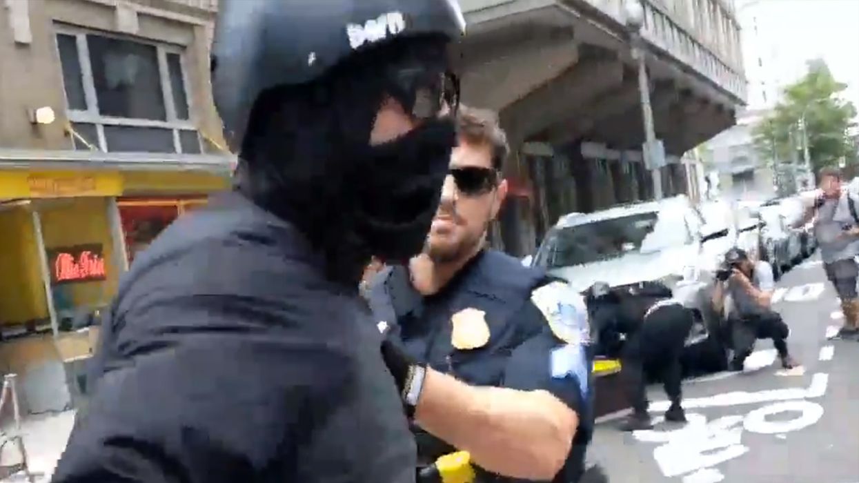 Antifa battling police, attacking MAGA hats in D.C., and it's all being caught on camera