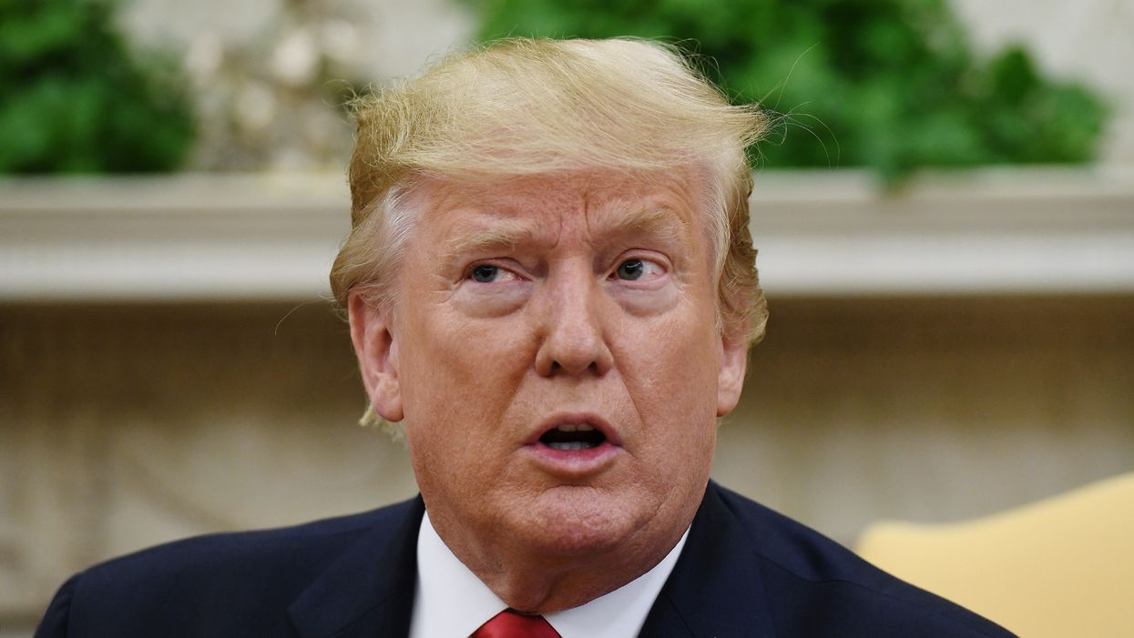 President Trump announces that a US Navy ship shot down an Iranian drone on Thursday morning