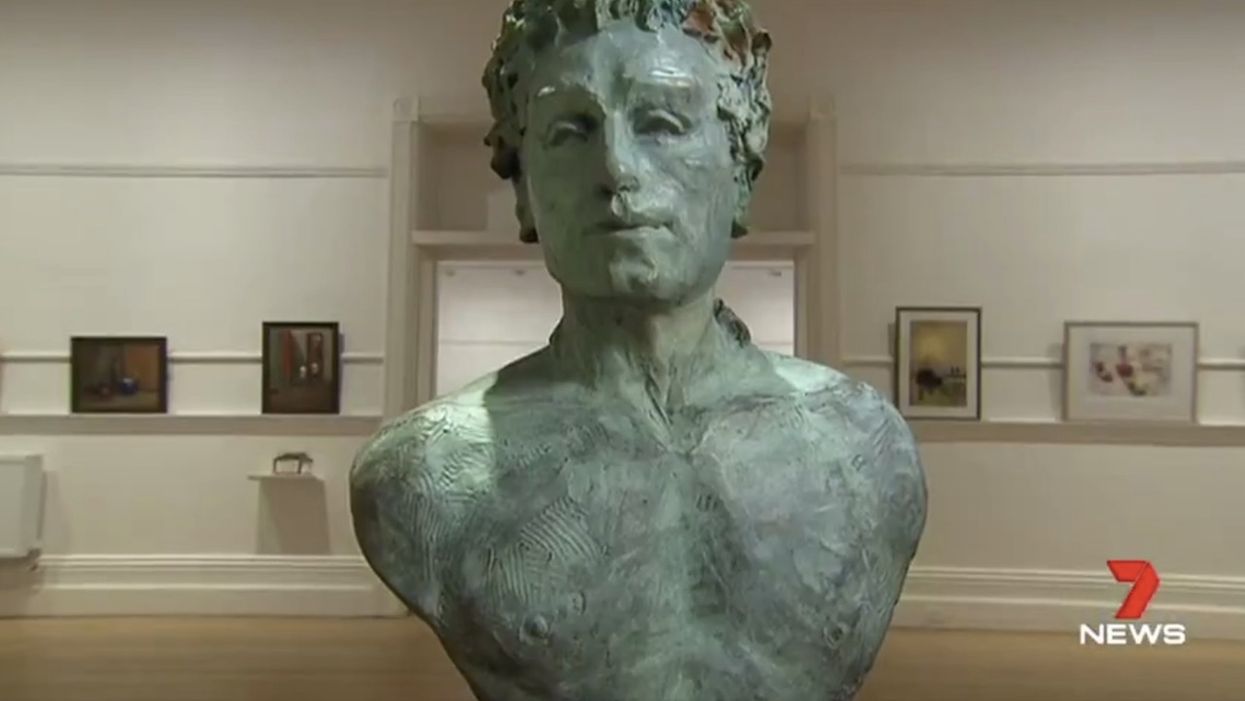 Bare-chested sculpture of man banned over rule stating 'no nudity, no political statements, no racism or ... extreme hate'