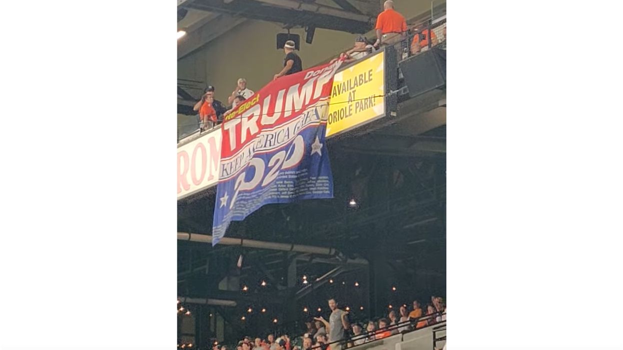 Police and stadium officials eject 4 fans from Camden Yards in Baltimore for waving pro-Trump banner inside stadium