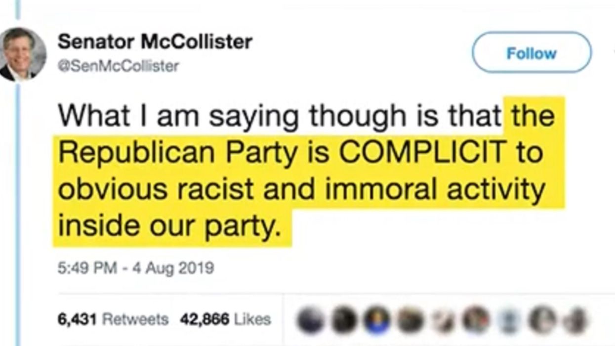 A GOP state senator said 'the Republican Party is enabling white supremacy.' The party just offered to help him register as a Dem.