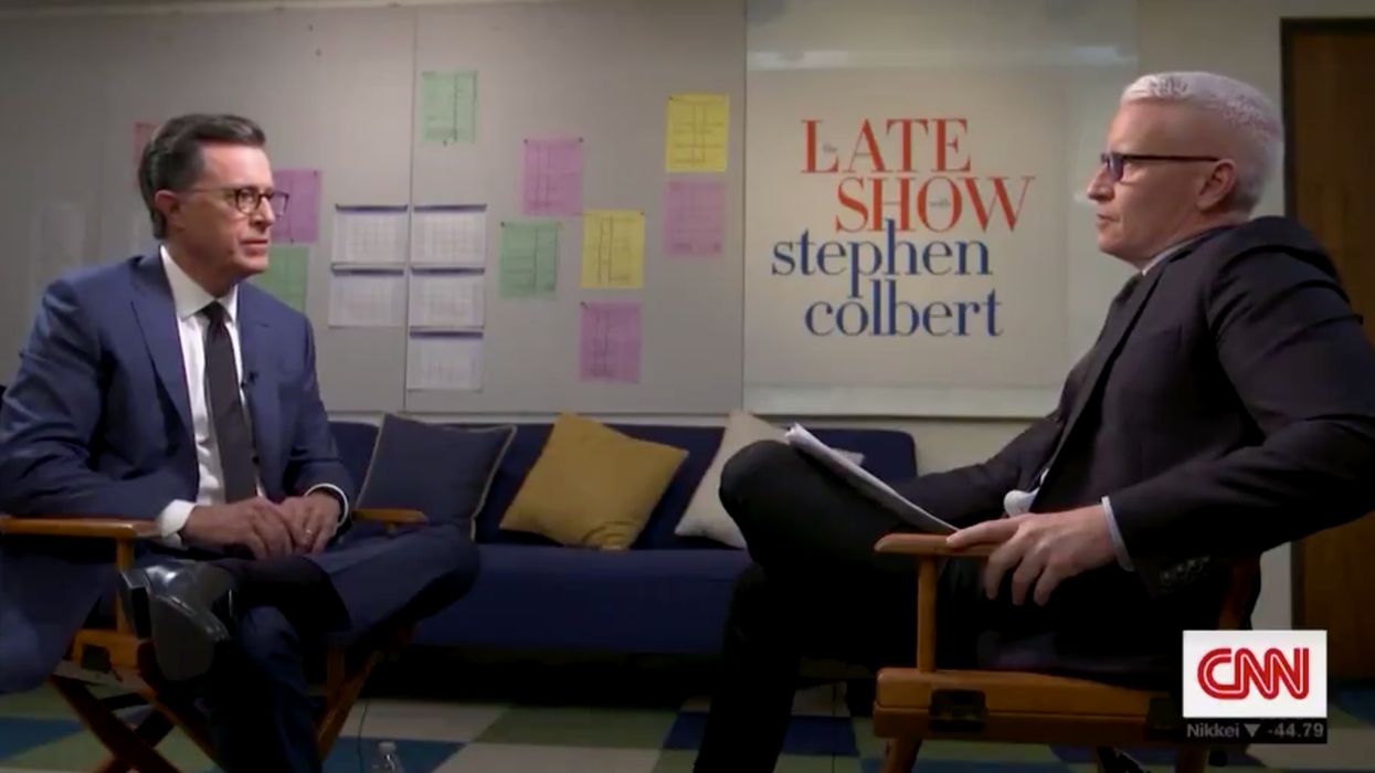 Stephen Colbert’s remarks on God, love, and grief move CNN’s Anderson Cooper to tears