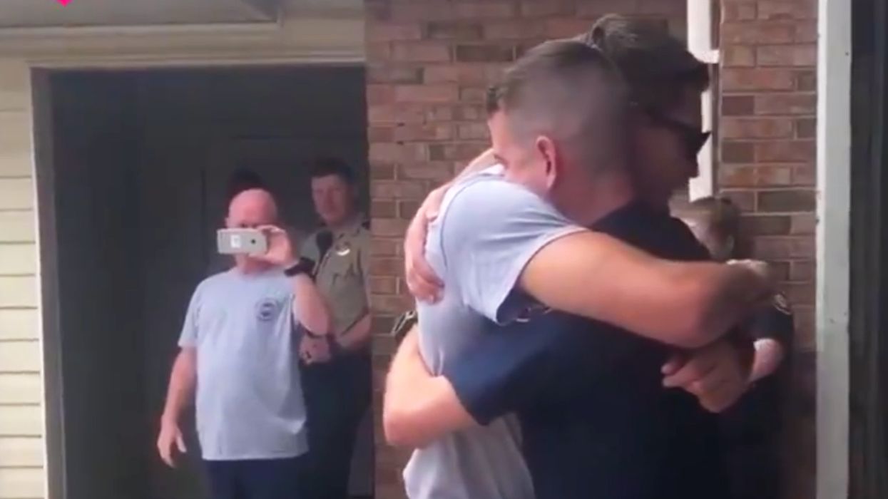 Colorblind firefighter had one wish, to see the American Flag, and his fellow heroes made it happen