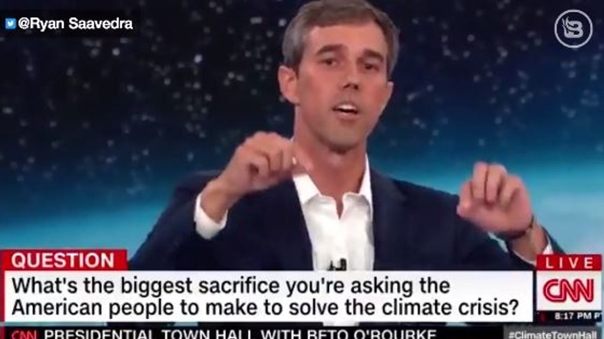 Beto tells his 8-year-old son that their hometown will be 'uninhabitable' if something dramatic is not done about climate change