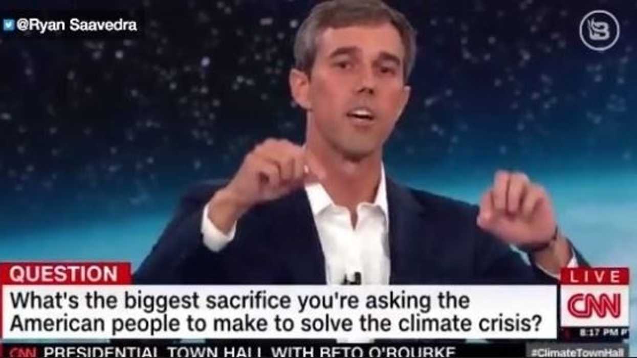 Beto tells his 8-year-old son that their hometown will be 'uninhabitable' if something dramatic is not done about climate change
