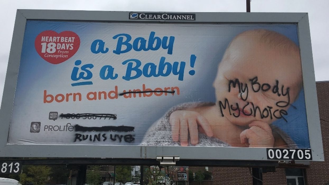 Pro-life billboard defaced — but vandals may have created more powerful anti-abortion message