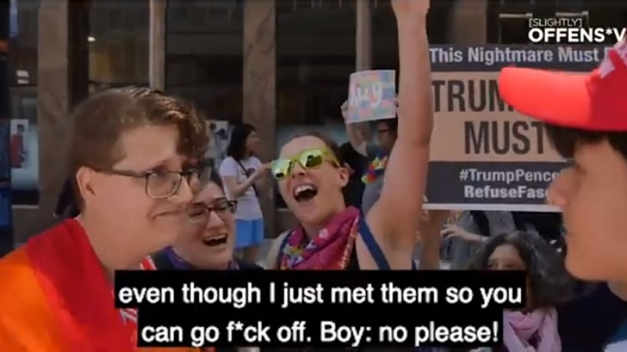 'Pride' protesters taunt, mock, shout obscenities at speech-impaired teen in MAGA hat