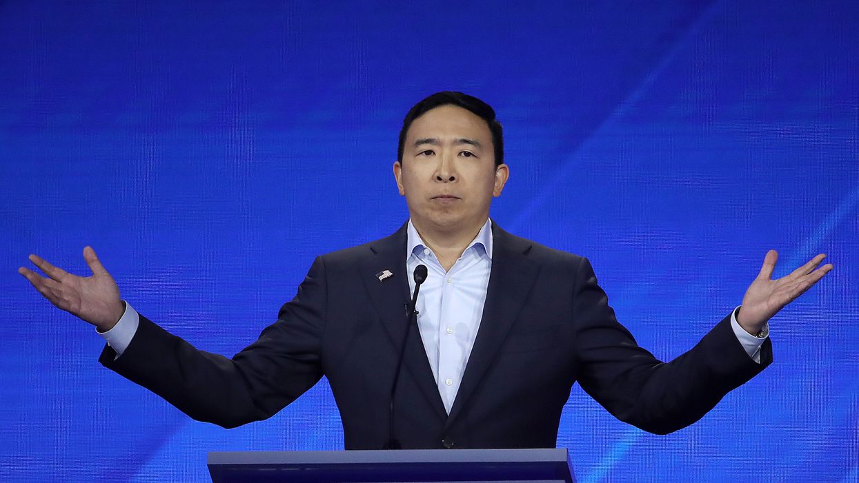 Andrew Yang does what no other presidential candidate has ever done at Democratic debate — but it could be illegal
