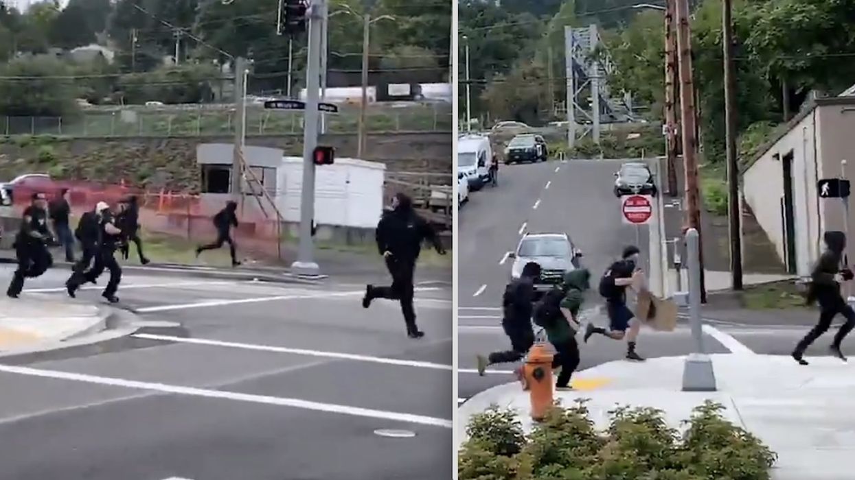 WATCH: Antifa bullies turn tail and run when cops, federal agents confront their rock throwing with some long-overdue aggression