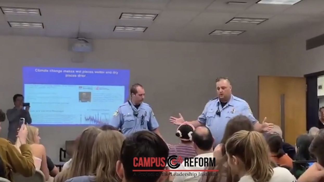 Campus cop repeatedly asks leftists disrupting College Republicans event to leave venue — and gets big dose of defiance