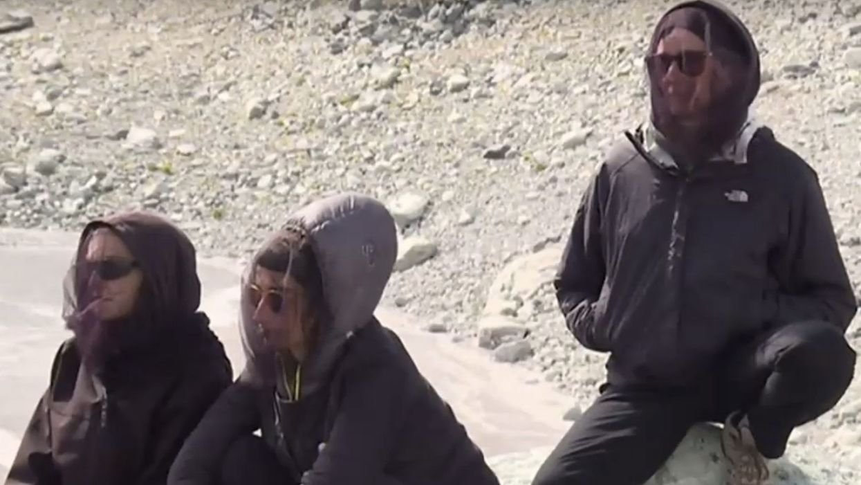 Another actual funeral held for glacier — this time in the Swiss Alps — as mourners with black veils pay their last respects