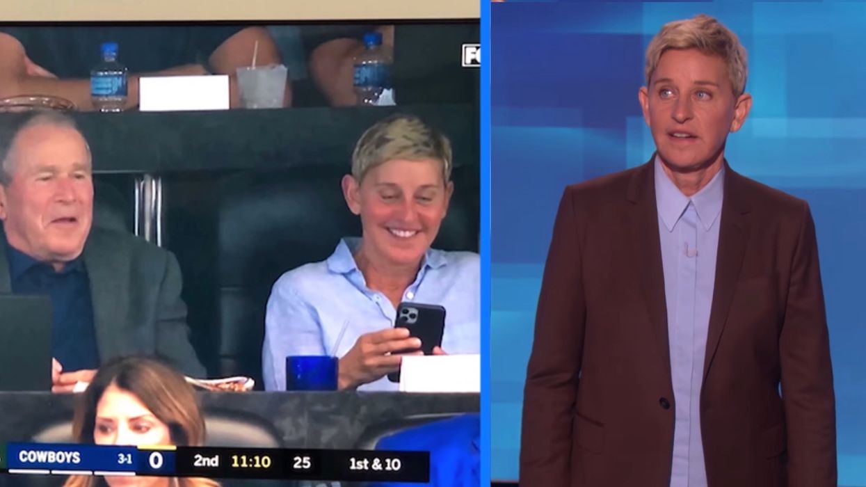 Ellen DeGeneres responds to social media outrage over her sitting next to George W. Bush at an NFL game