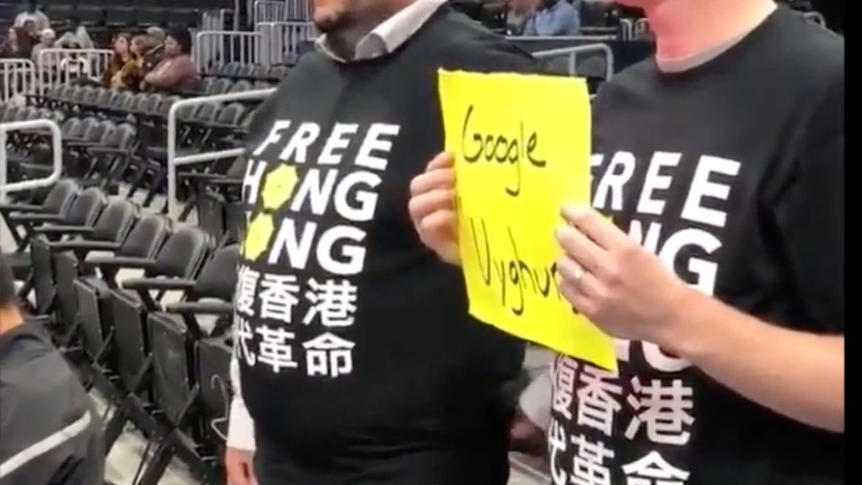 American protesters against China were shut down at NBA game — even as the U.S. national anthem played