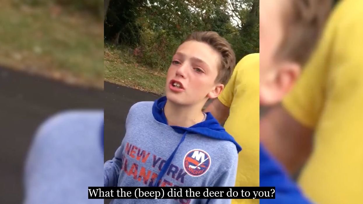 Man and his young son harass deer hunter in a tearful, profanity-laced, and utterly bizarre video