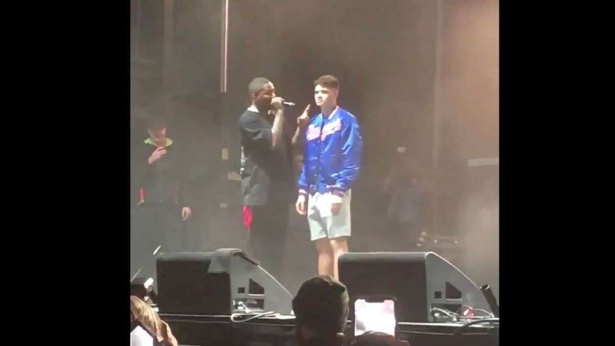 WATCH: Rapper invites fan onstage, then kicks him off for refusing to say 'F**k Donald Trump'