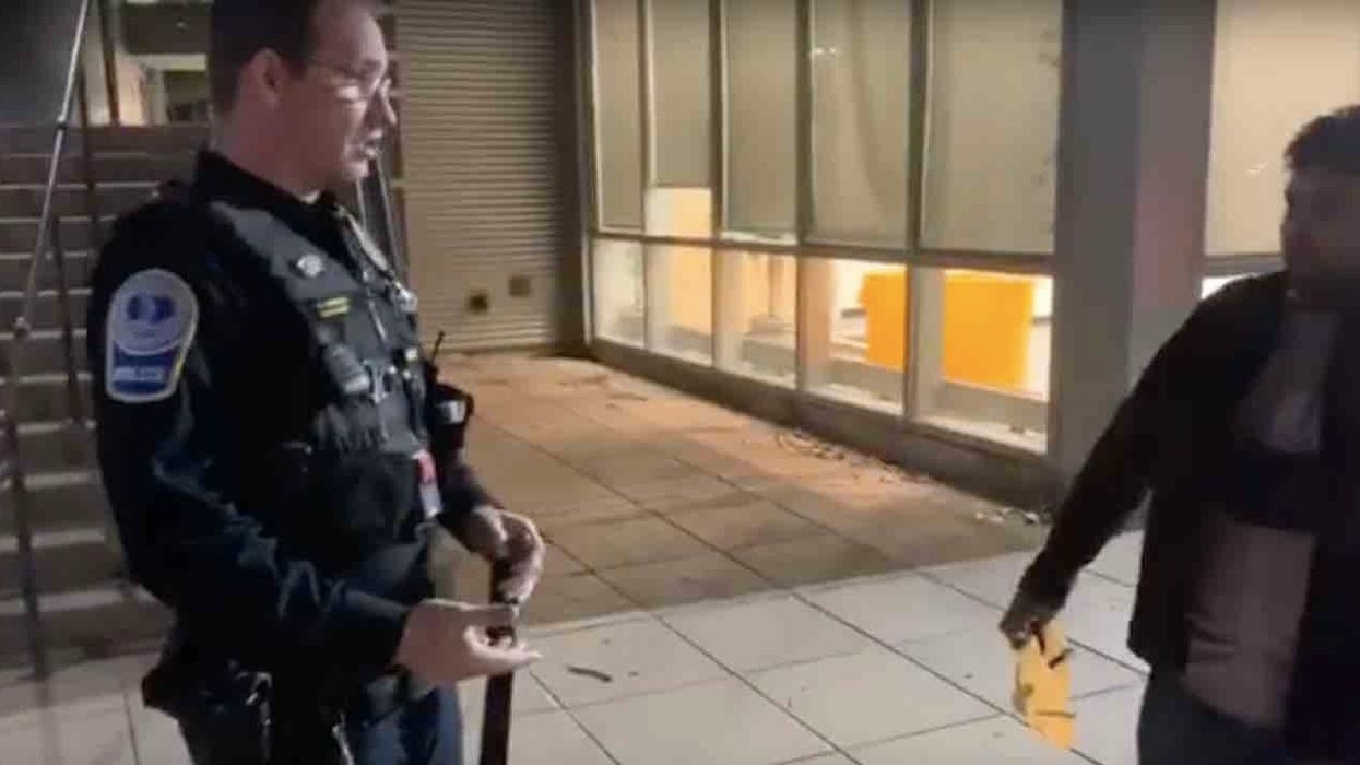 Campus cop lectures student headed to Halloween party dressed as 'Friday the 13th' killer because his fake machete triggered onlooker