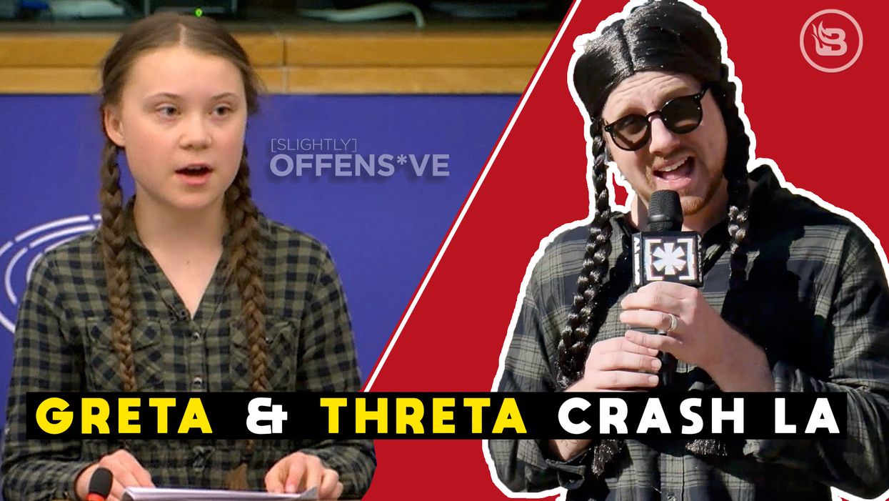 WATCH: Greta Thunberg and Threta Gunberg crash LA