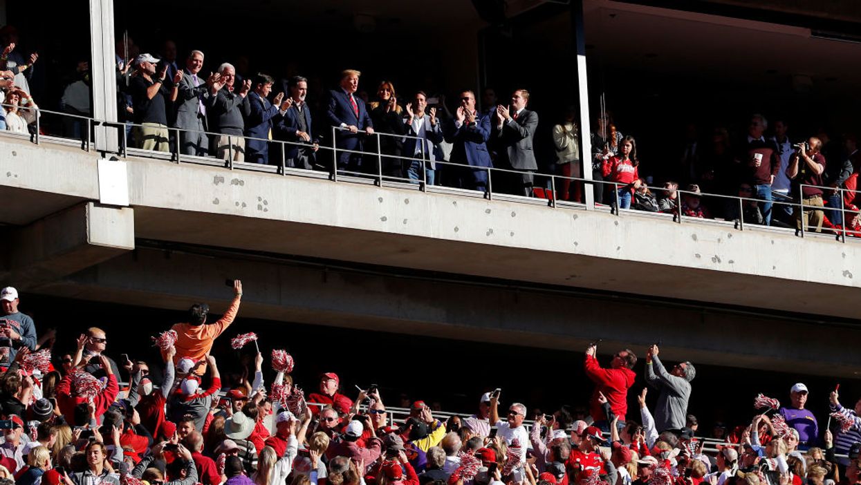 Photos from this weekend show 100,000 fans cheering Trump while Dems spoke in empty auditoriums