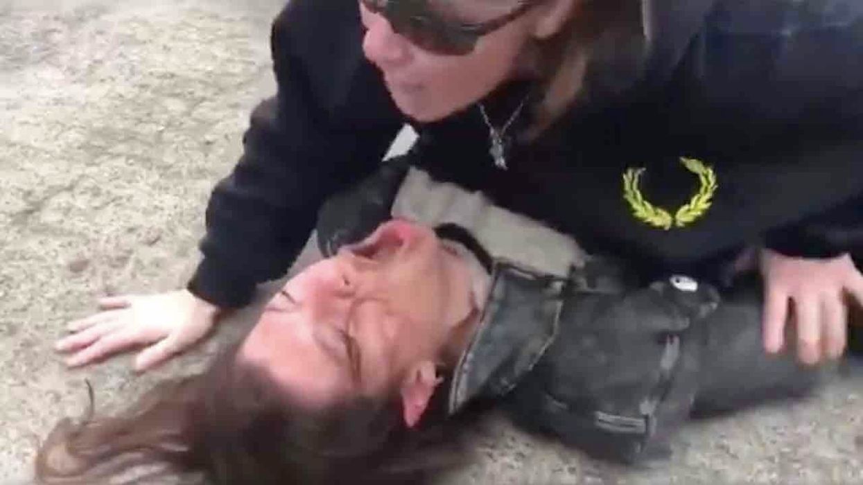 Female MMA fighter takes down anti-Trump 'professor' who allegedly started fight at flag wave honoring veterans in Portland
