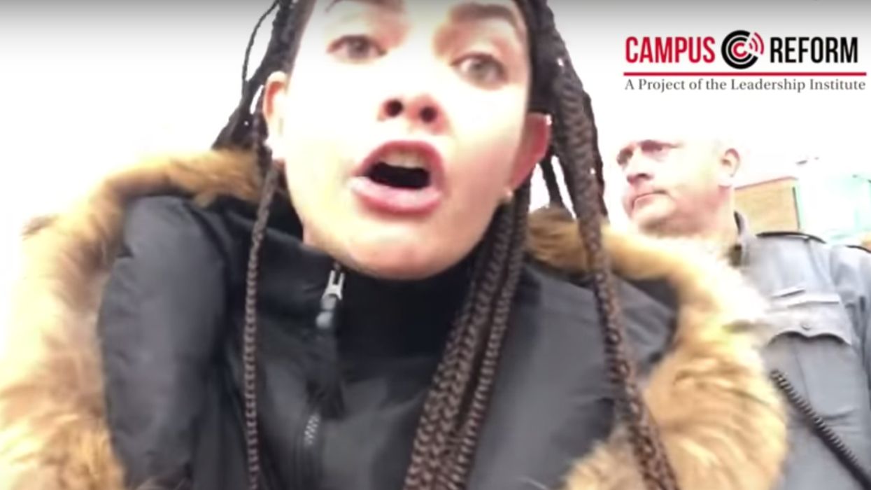 Video: Mob of leftist protesters harass 2 conservative students trying to promote political club