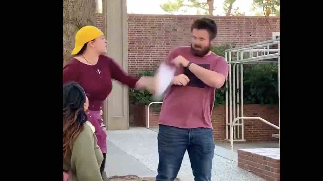 VIDEO: Left-wing student who tries to disrupt College Republicans gets big taste of her own medicine — and comes completely unglued