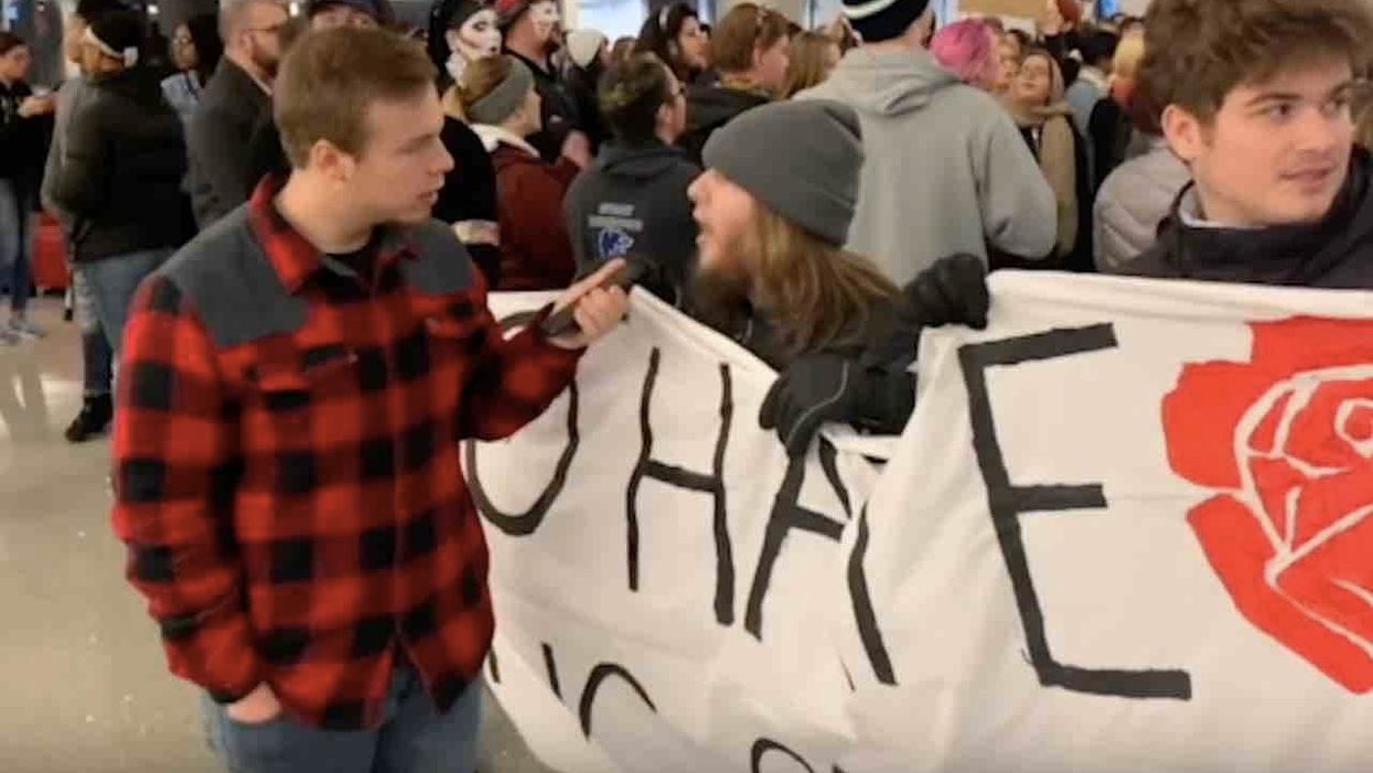Reporter keeps asking leftist student protesters why conservative speakers are 'racist' — and collegians have no clue