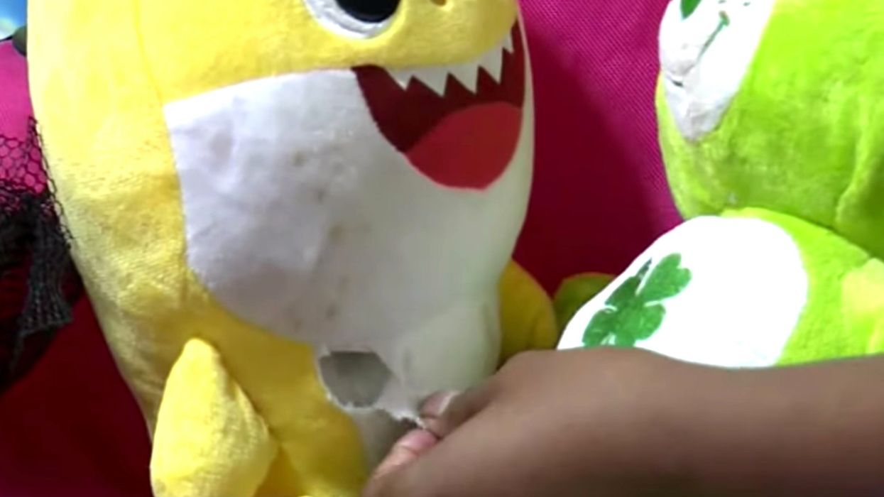 Three-year-old saved from stray bullet by baby shark toy