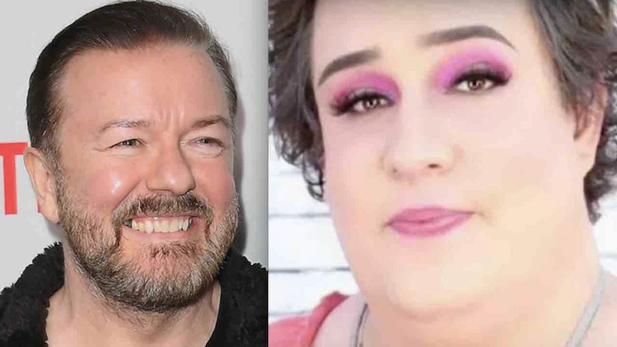 Comedian Ricky Gervais brutally mocks transgender activist with male genitalia who complained of being turned away by gynecologist