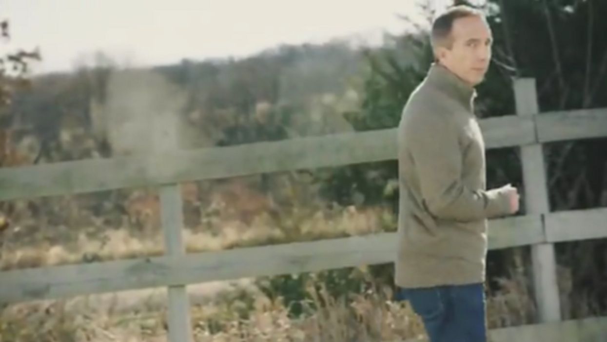 Progressive Democrat challenging Sen. Joni Ernst releases ad portraying her shooting at him